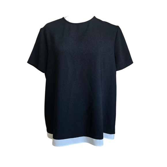 Jenni Kayne Tops - Jenni Kayne Large Black Crepe Pullover Oversized Short Sleeve Relaxed Fit Top